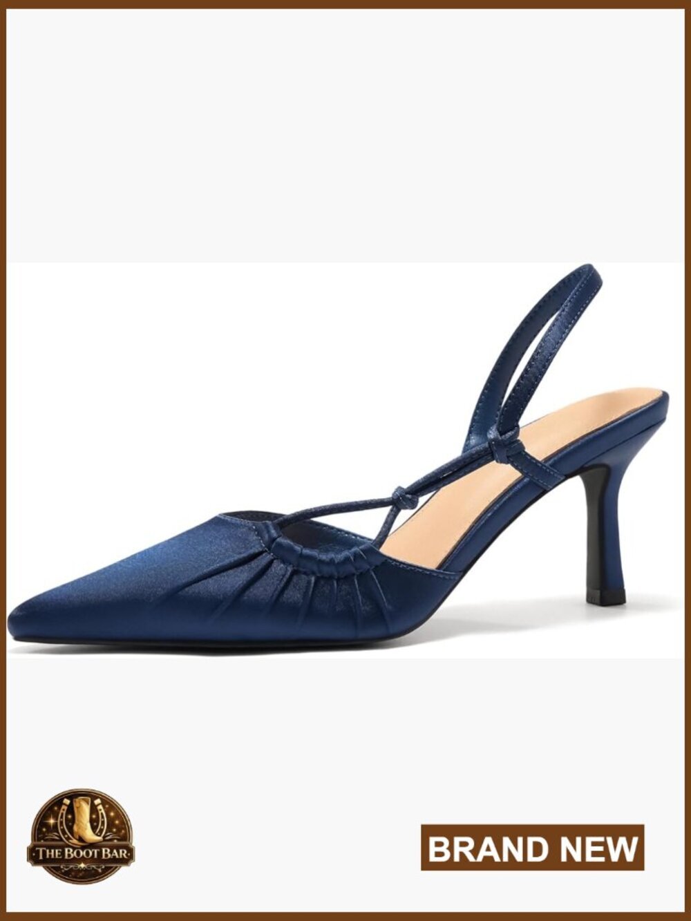 Slingback Kitten Heels Closed Pointed Toe Backless Pumps Wedding Dress Shoes